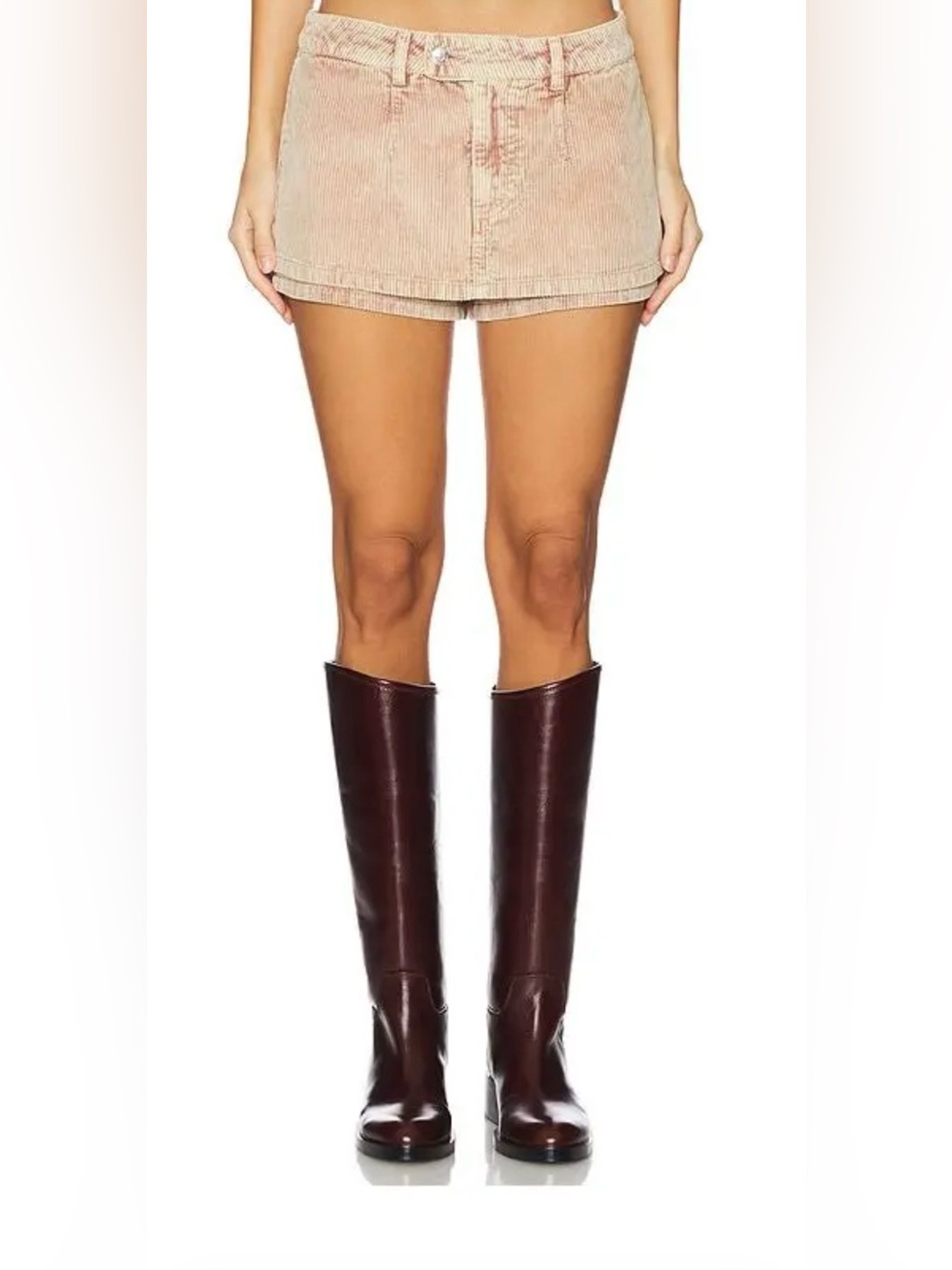 Free People We The Free Galivanting Cord Skort in Chocolate Truffle Size 31